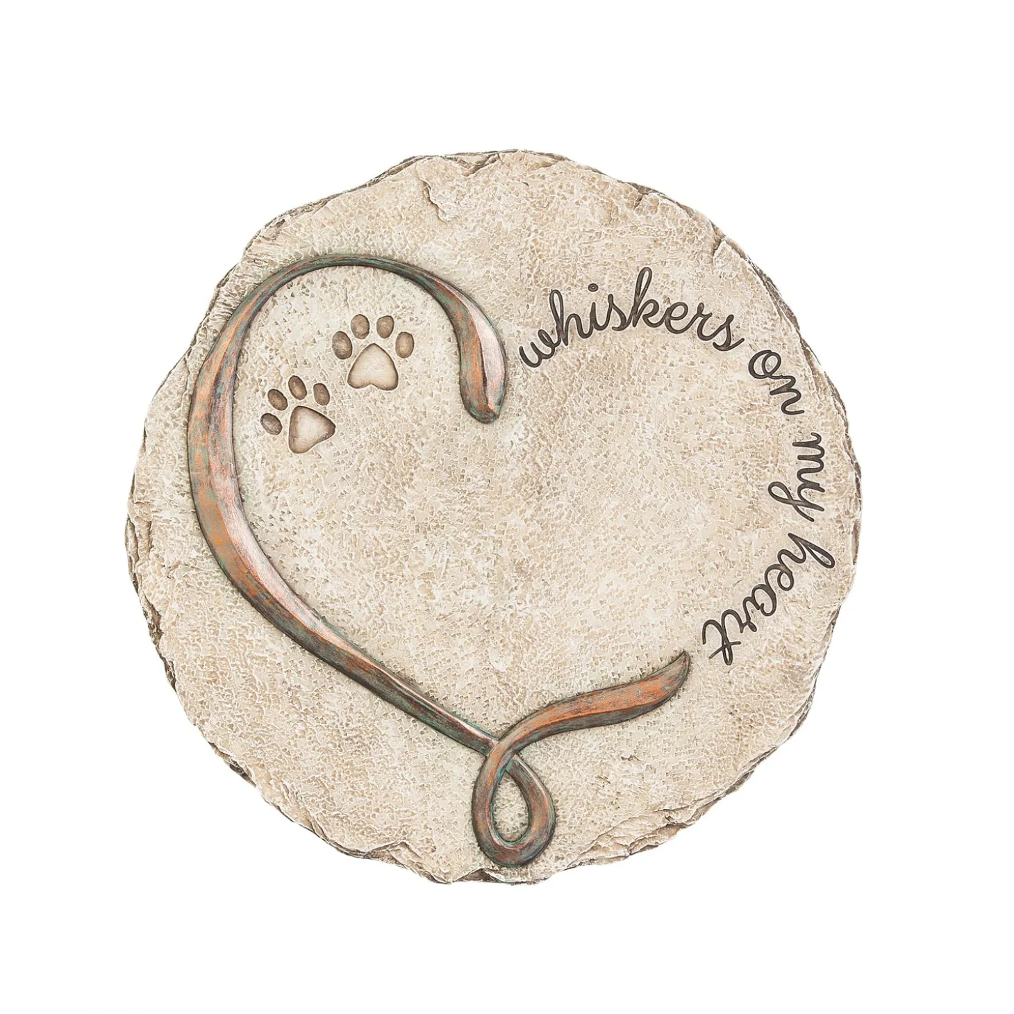 Pathways & Stepping Stones | Memorial & Garden Plaques>Plow & Hearth Whiskers On My Heart, Garden Stone