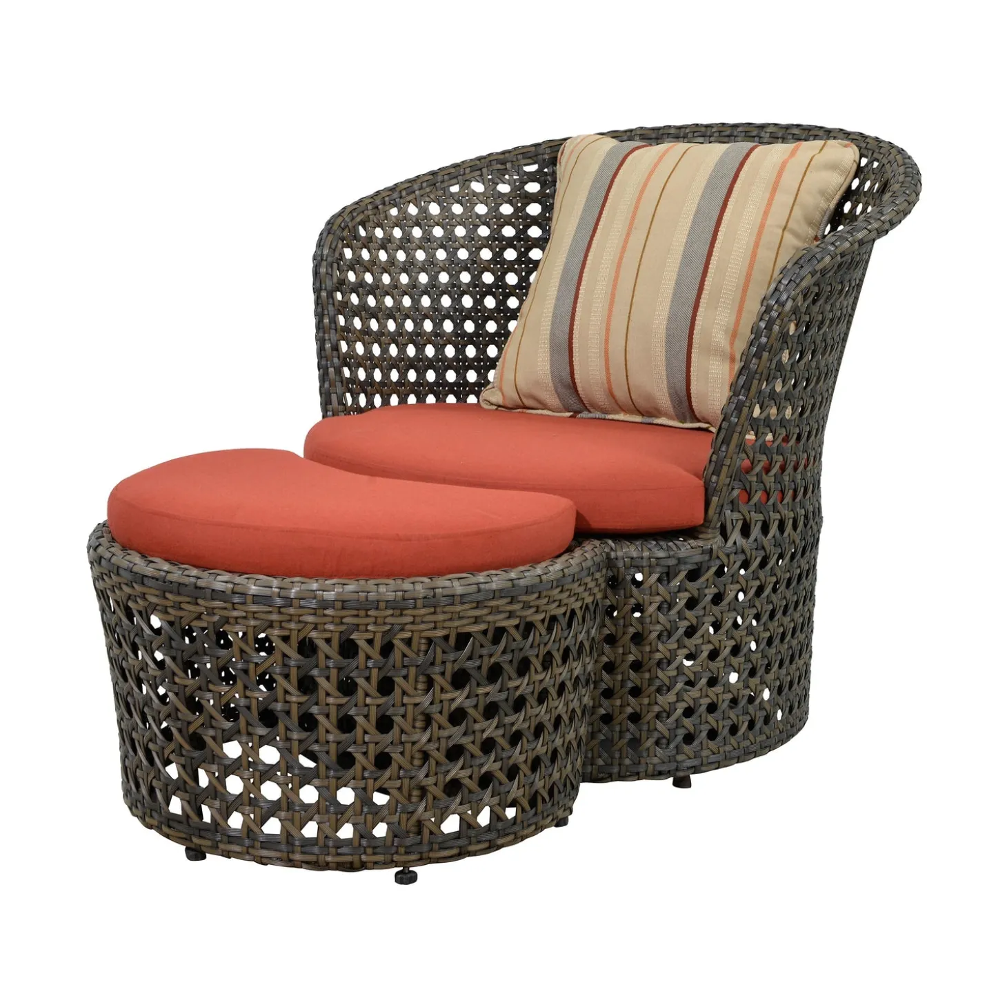 Outdoor Seating Sets>Plow & Hearth Wicker Conversation Set with Ottomans and Sunbrella Cushions, 5-Piece Set