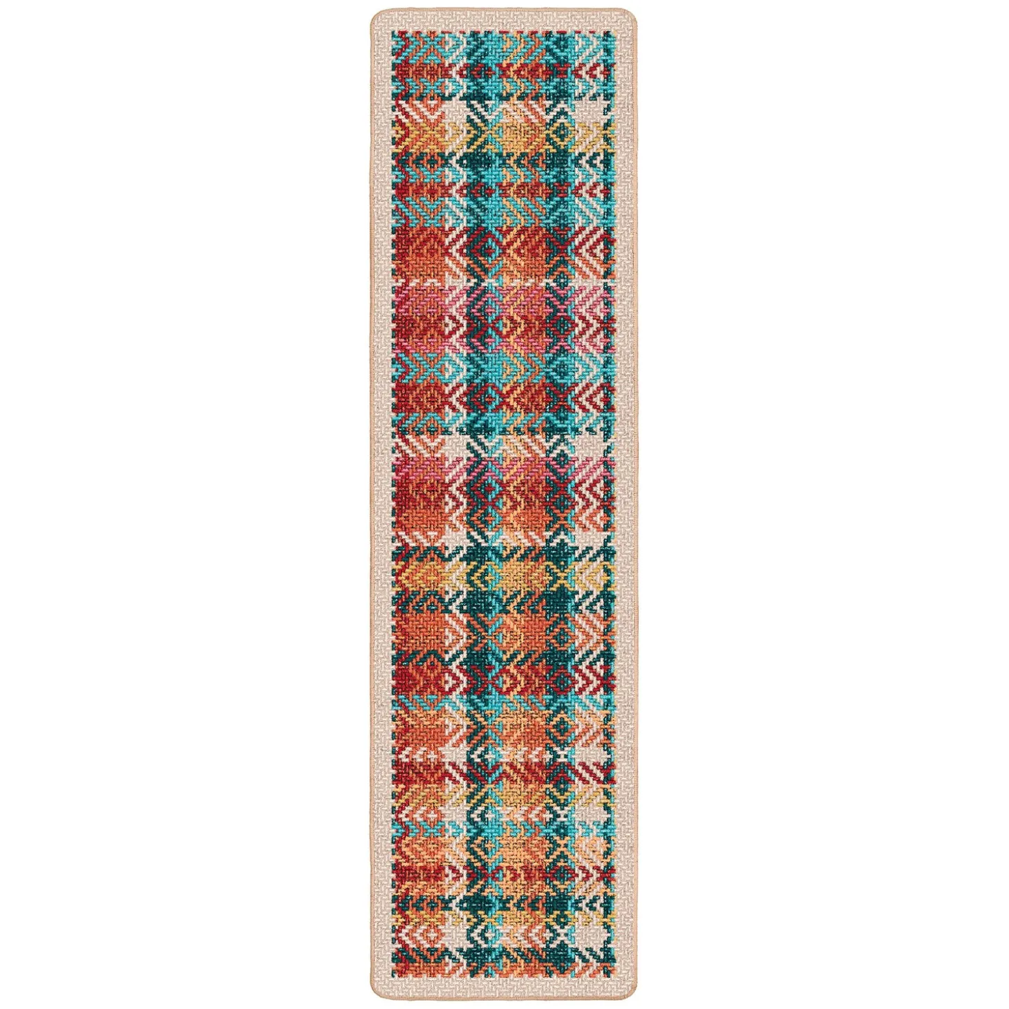 Runners | Hearth Rugs>Plow & Hearth Windowpane EnduraStran Rug, 2' x 8' Runner