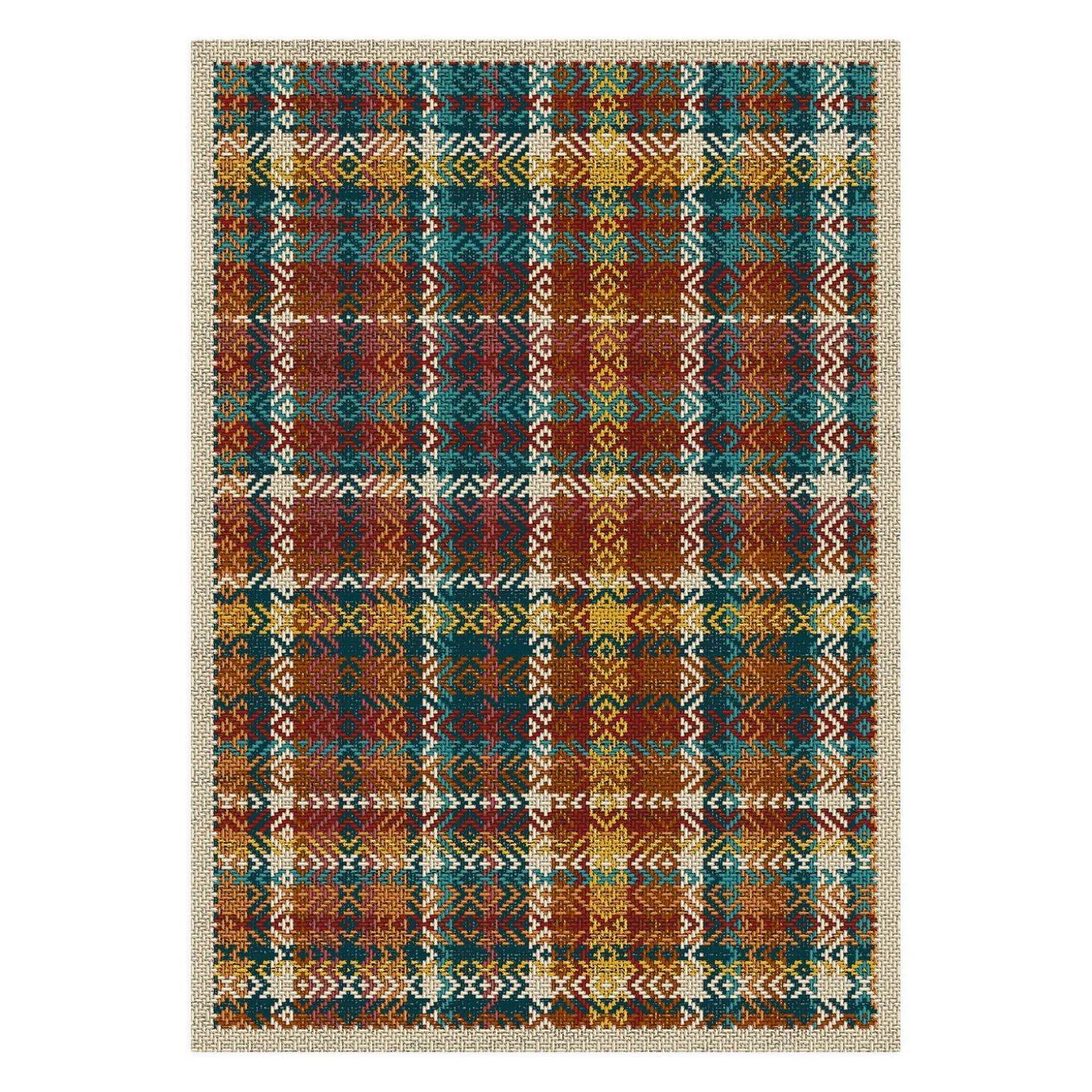 Runners | Hearth Rugs>Plow & Hearth Windowpane EnduraStran Rug, 2' x 8' Runner