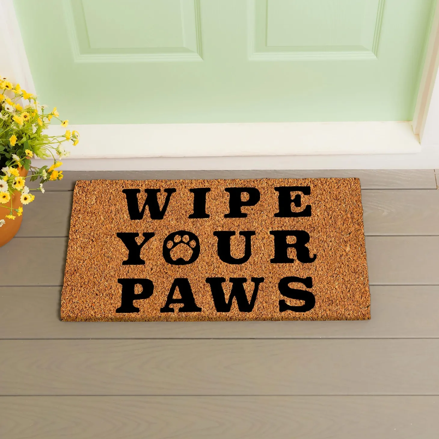 Coir Mats>Plow & Hearth Wipe your paws Coir Mat