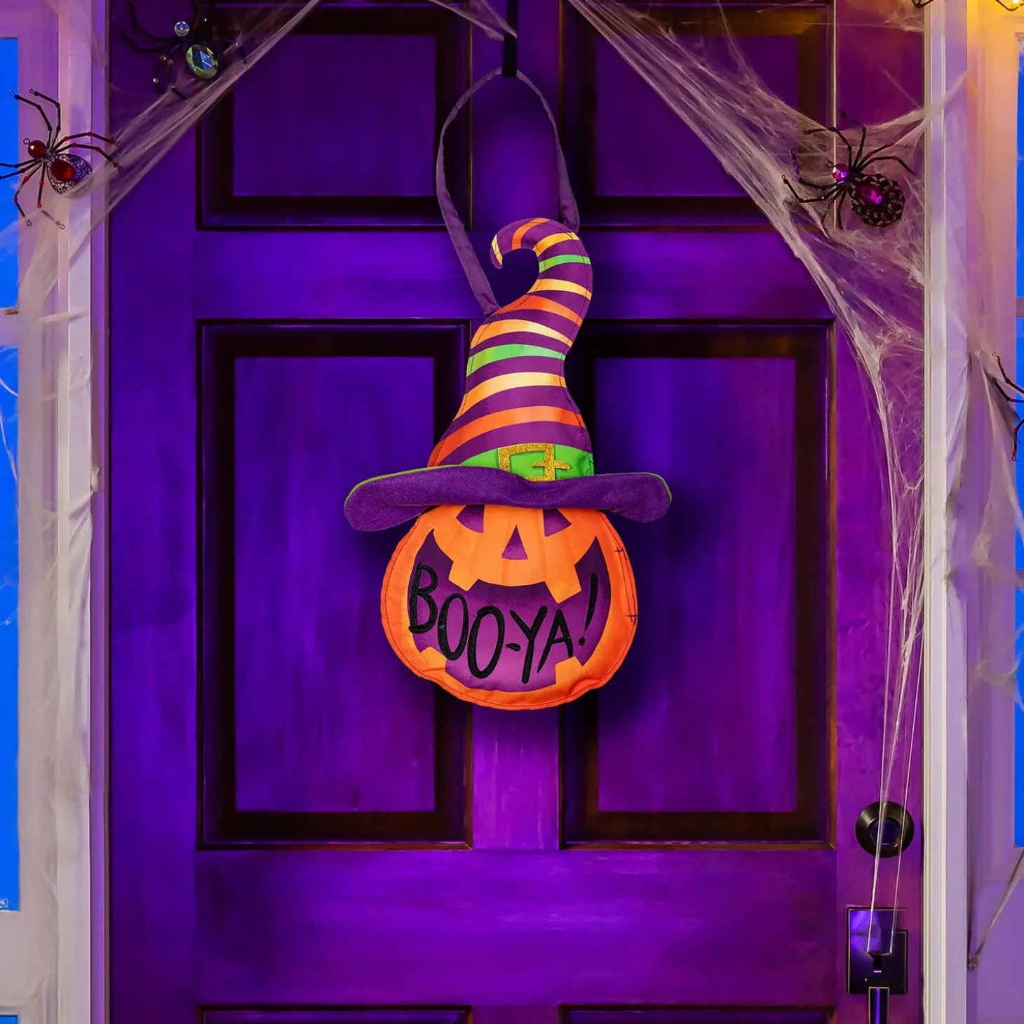 Fabric Door Hangers>Plow & Hearth Witch Hat Door Décor, Boo-Ya