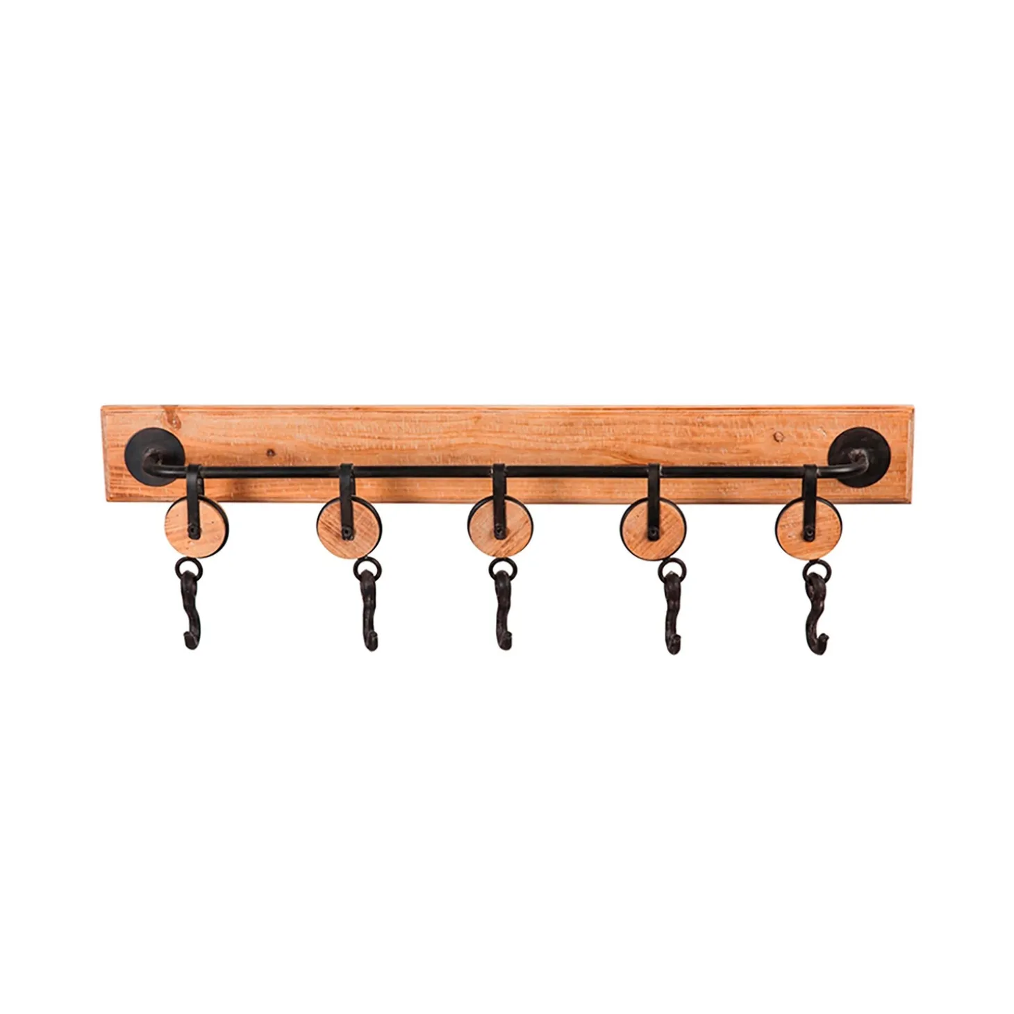 Chests & Storage Cabinets | Wall Art>Plow & Hearth Wood and Metal Wall Hook Rack