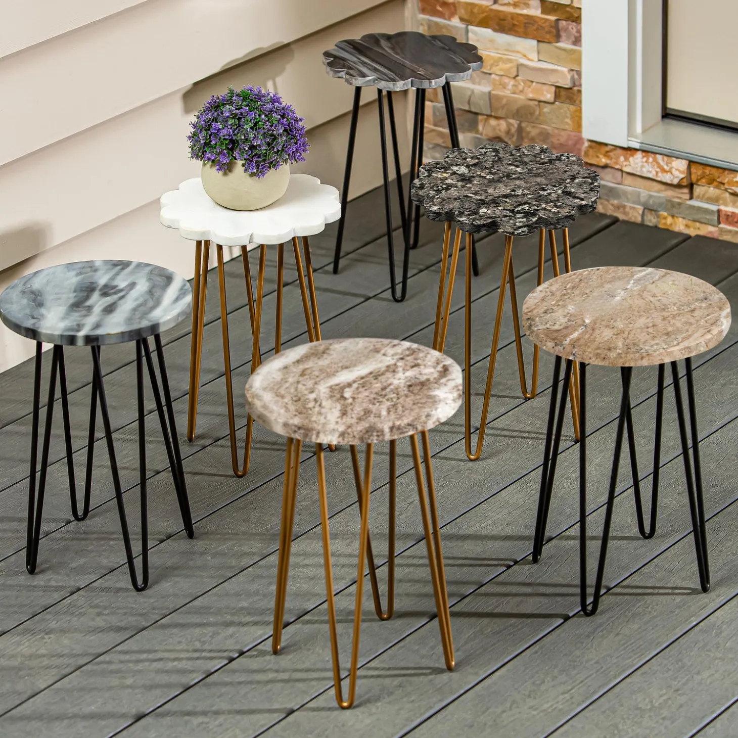 Planters & Plant Stands | Accent Tables>Plow & Hearth Wooden Plant Stand with Metal Legs