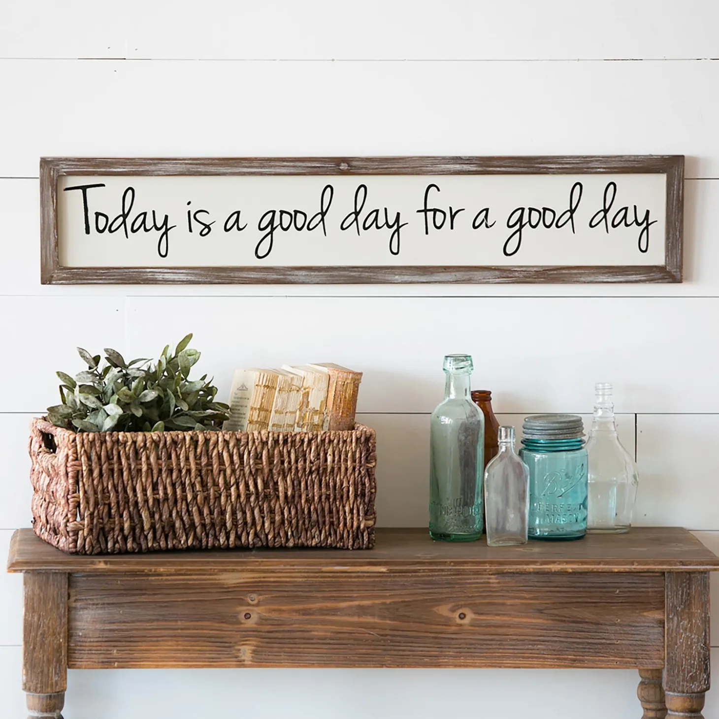 Wall Art>Plow & Hearth Wooden Wall Art, Today is a Good Day, 6x30