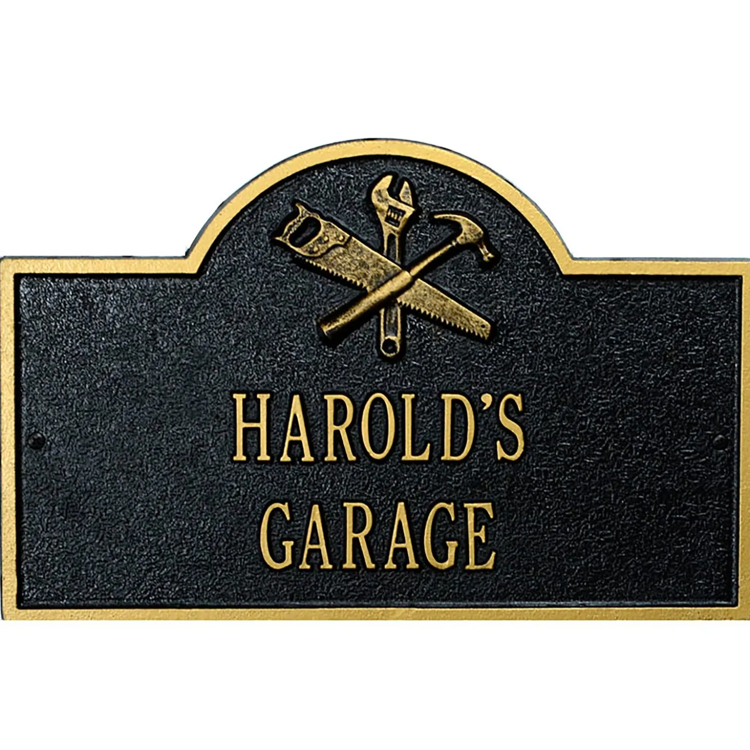 Address Signs & Wall Plaques>Plow & Hearth Workshop Arch Personalized Plaque