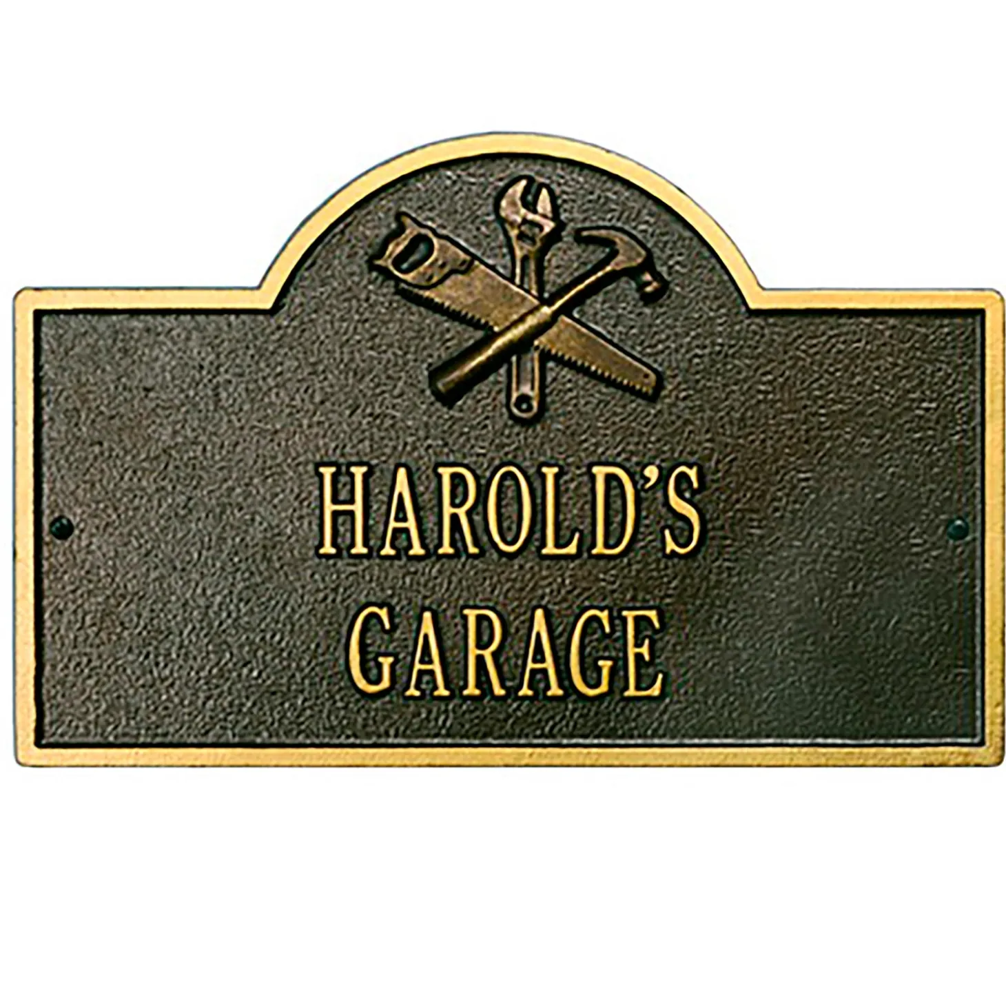 Address Signs & Wall Plaques>Plow & Hearth Workshop Arch Personalized Plaque