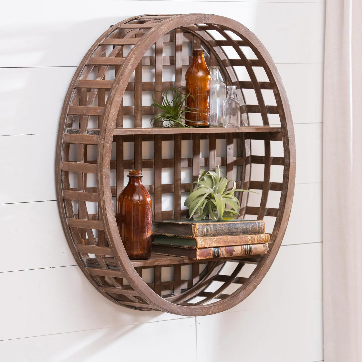 Bookshelves & Wall Shelves | Decorative Accents>Plow & Hearth Woven Oval Wall Shelf