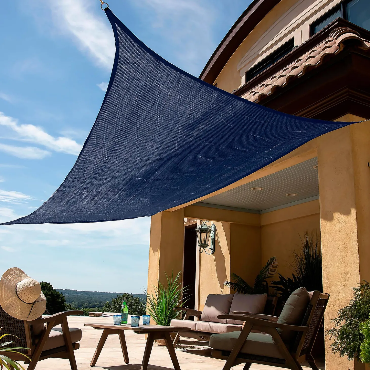 Shades & Umbrellas | Solar Accents>Plow & Hearth 10' x 6.5' LED Rectangle Solar Sail