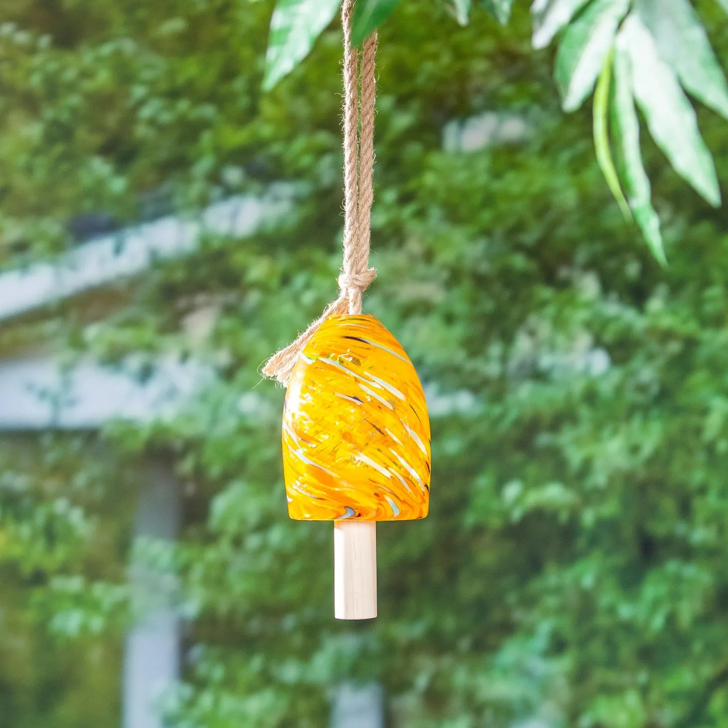 Wind Chimes & Mobiles>Plow & Hearth Yellow Swirl Chime